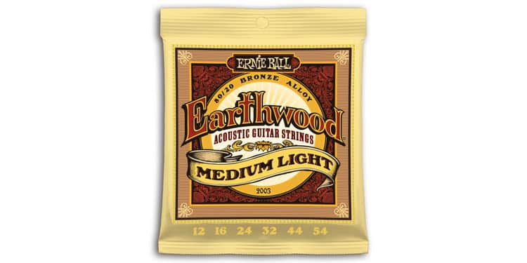 Ernie ball 2003 earthwood medium light cuerdas para guitarra acústica 12-54