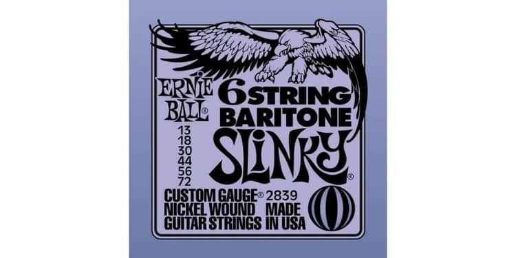 Ernie ball 2839 slinky baritono cuerdas para guitarra barítona 13-72