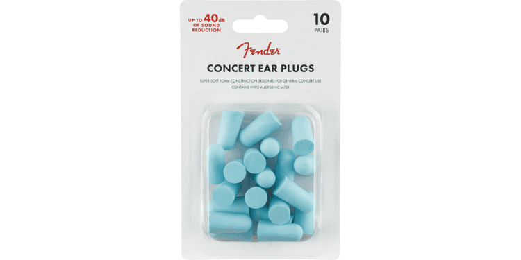 Fender concert ear plugs daphne blue set 10 unidades