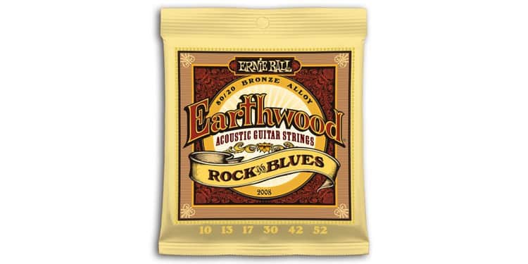 Ernie ball 2008 earthwood bz.rock y blues cuerdas para guitarra acústica 10-52