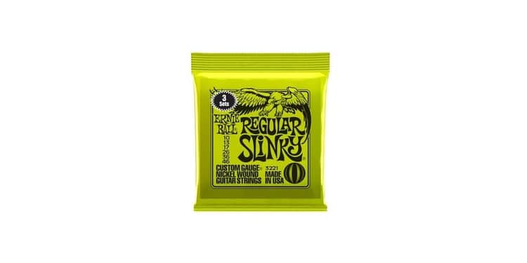 Ernie ball 3221 slinky lime cuerdas para guitarra eléctrica 10-46 pack 3 unid