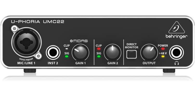 Behringer umc22 u-phoria - interface de audio usb