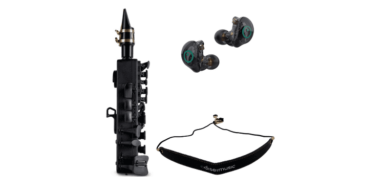 Travel sax 2 black kit + auriculares + correa