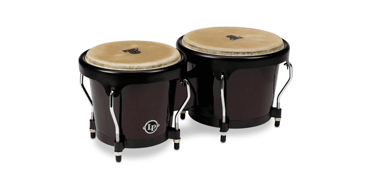 Lpa601-dw set de bongos 6 3/4 + 8 dark wood