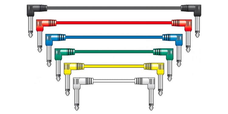 Chord cable pack 6 latiguillos colores jack 6.3mm 0.15 metros