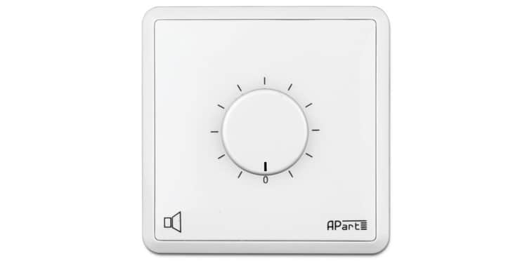 Apart biamp e-vol120 control de volumen euro, blanco, con relé prioirty de 24v. 100 voltios, 120 vatios