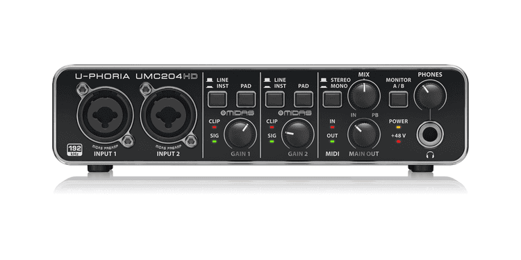 Behringer umc204hd u-phoria interface de audio/midi usb