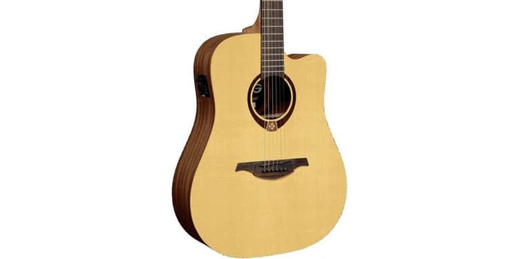 Lag t70dce guitarra electro acustica formato dreadnought con cutaway serie tramontane