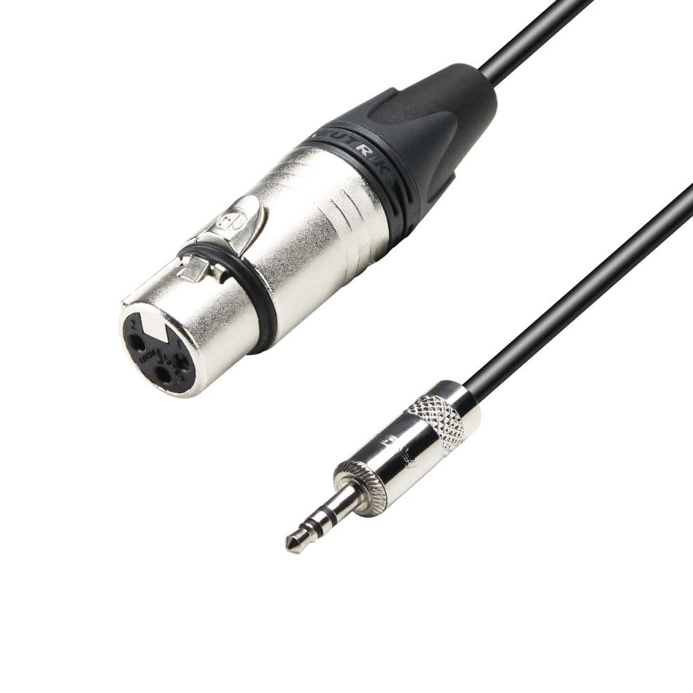 Adam Hall K5 MYF 0300 Cable de Micro de XLR hembra a Jack 3,5 mm estéreo 3 m