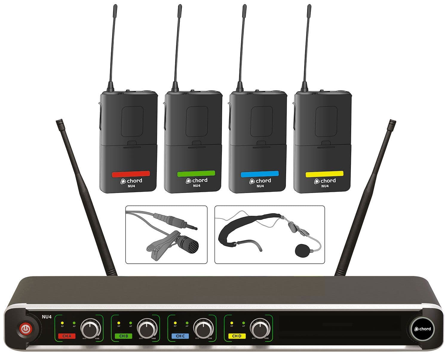 CHORD NU4-N Microfono Inalambrico de Diadema 4 Canales 171844