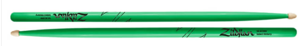 ZILDJIAN Baquetas 5A Hickory neon verde 5ACWDGG