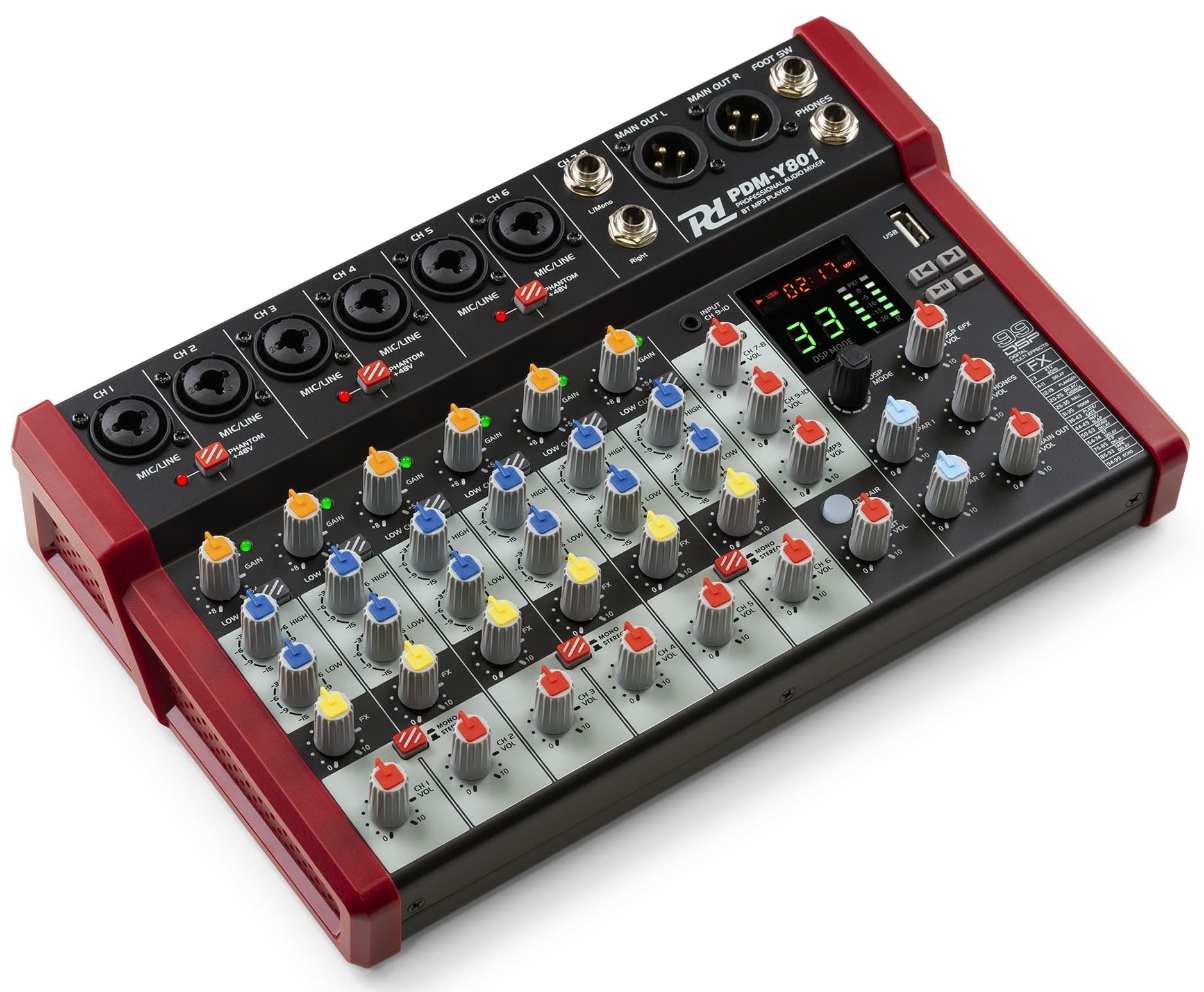 Power Dynamics PDM-Y801 Mezclador 8 Canales