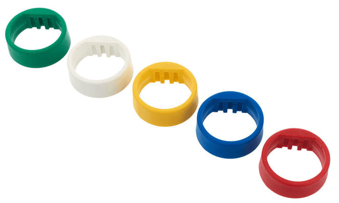 SHURE WA616M Cinco anillos de identificación Azul, verde, amarillo, blanco y rojo