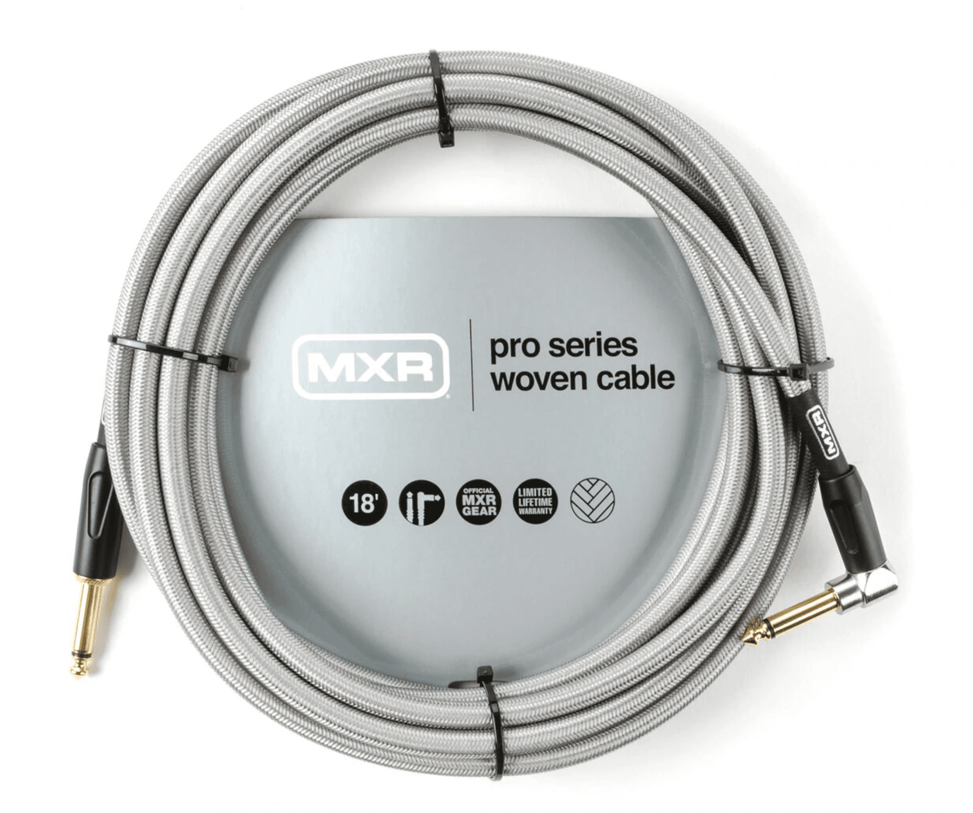 Mxr DCIW18R Jack/Jack Acodado Cable Para Instrumento Trenzado 5,5m