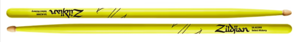ZILDJIAN 5ACWDGY  Baquetas 5A Hickory neon amarillo