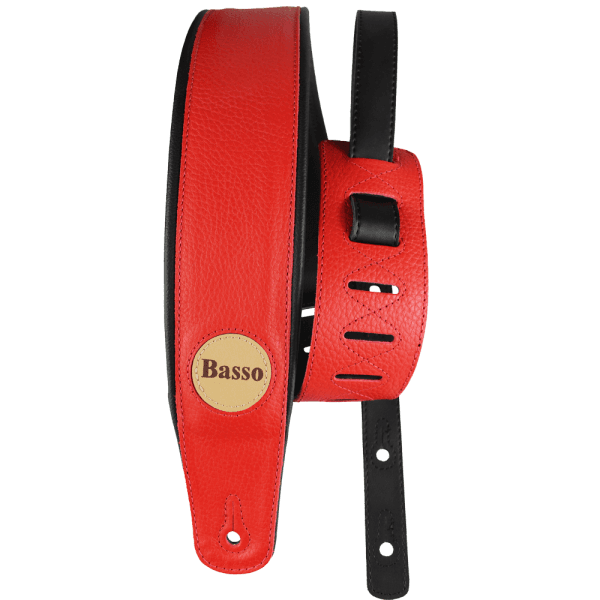 Basso CLA05 Correa Para Guitarra Y Bajo Serie Cuero Roja