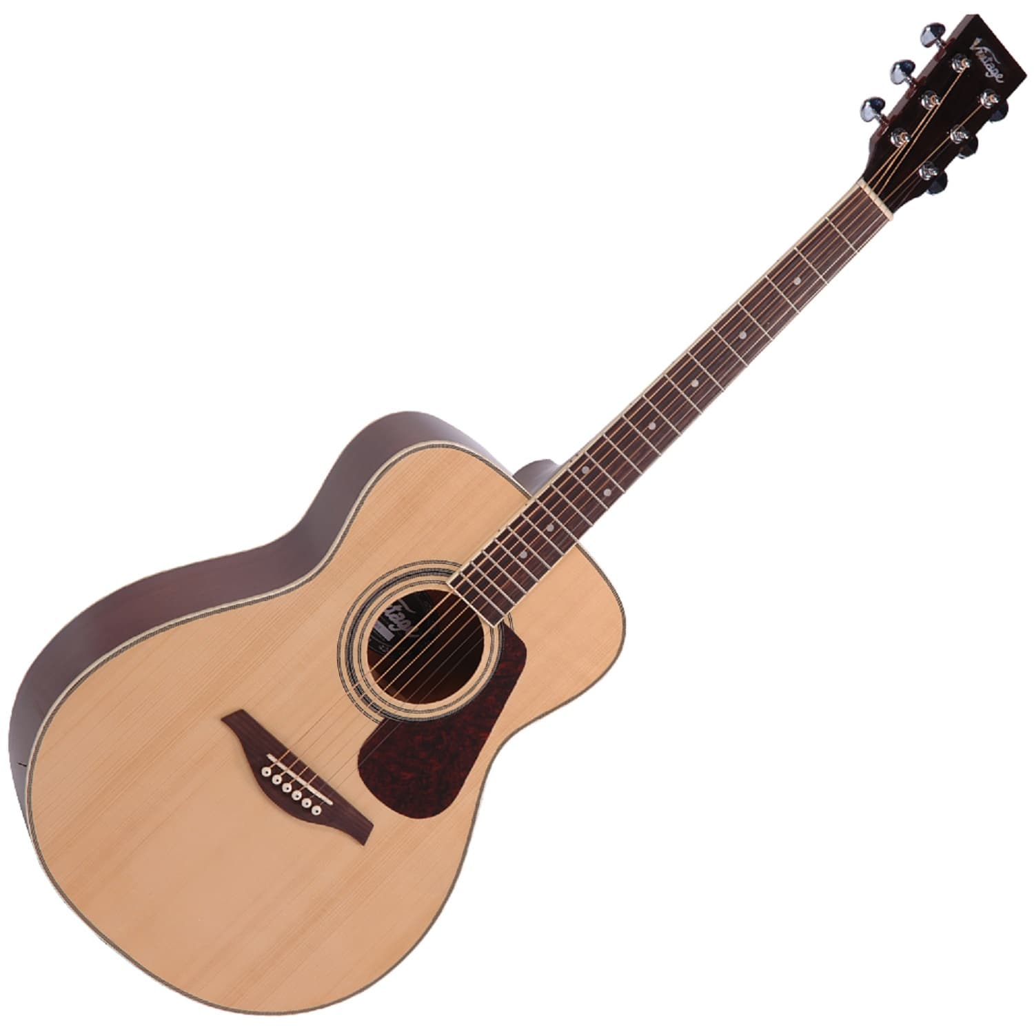 Vintage V300 Folk guitar solid top natural