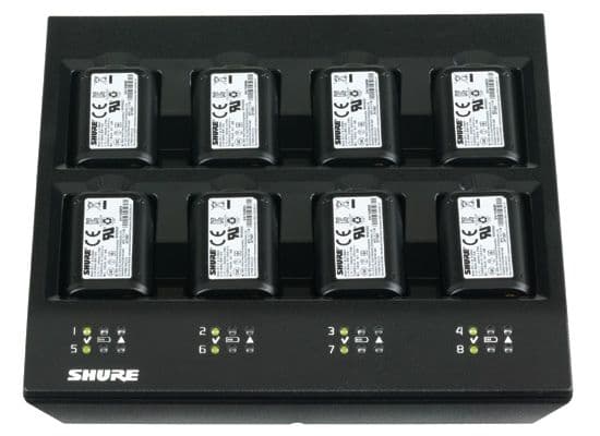 SHURE SBC800-E Cargador de sobremesa de hasta 8 Baterías recargables SB900