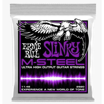 Ernie ball 2920 slinky m-steel cuerdas para guitarra eléctrica 11-48