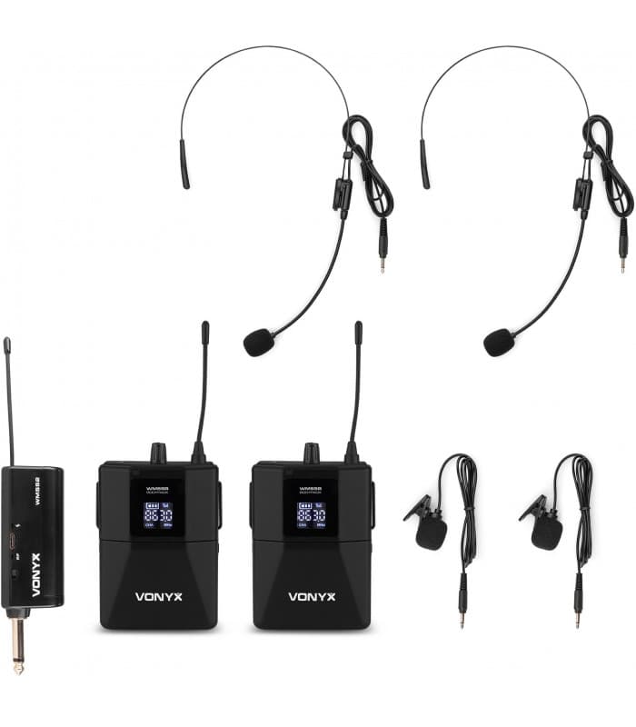 VONYX WM552B Pack 2-Micrófonos inalámbricos de diadema