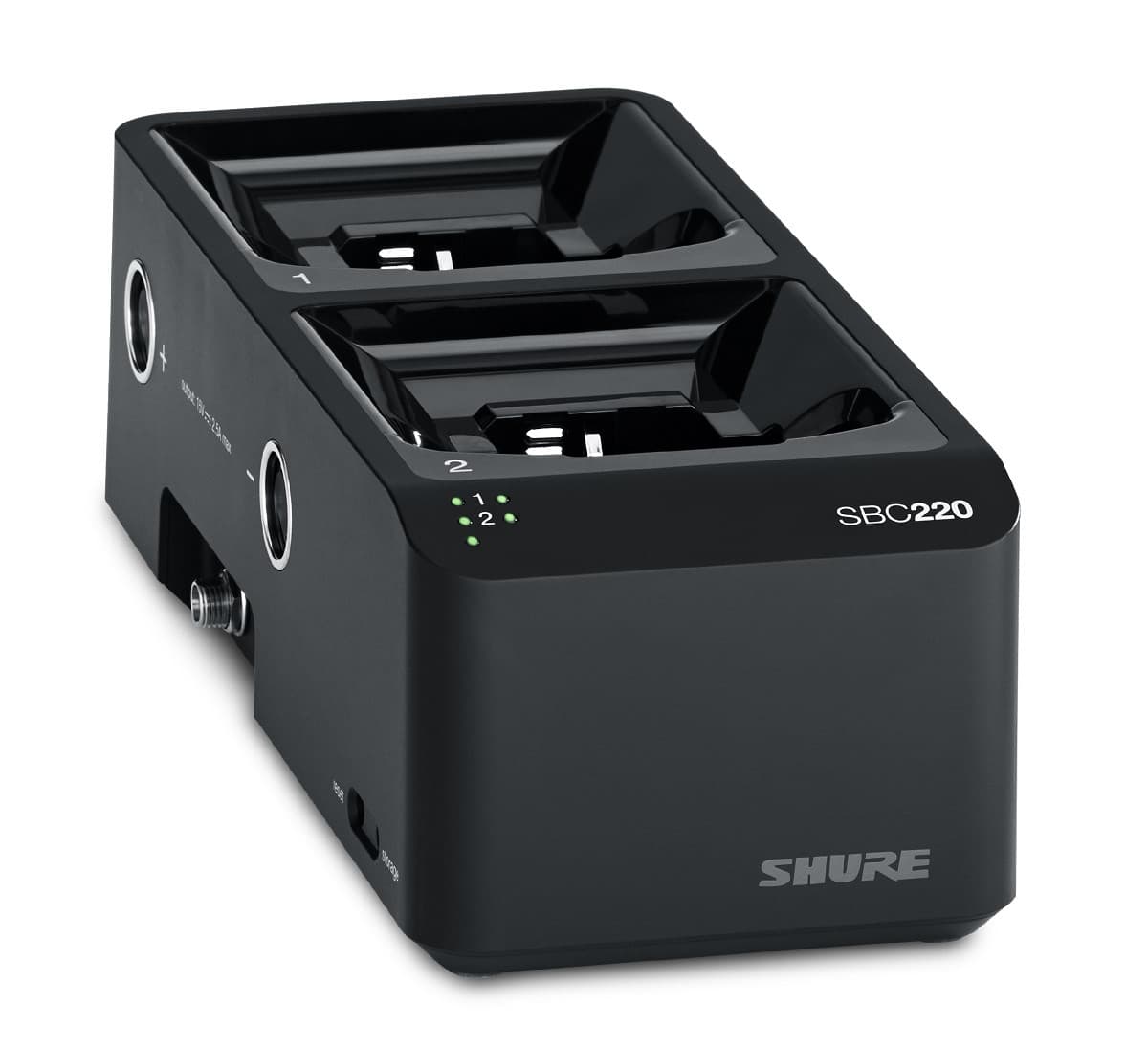 SHURE SBC220 Cargador de acoplamiento en red de 2 puertos, sin fuente de alimentación.