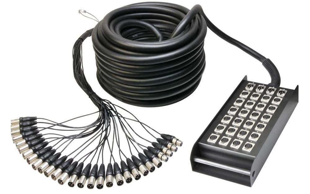 Adam Hall Cables K 28 C 30 Manguera de Cable con Cajetín de Escenario 24/4 30 m