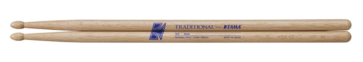 Tama 5A L. 406 mm / D. 14 mm Punta oval pequeña, Baquetas