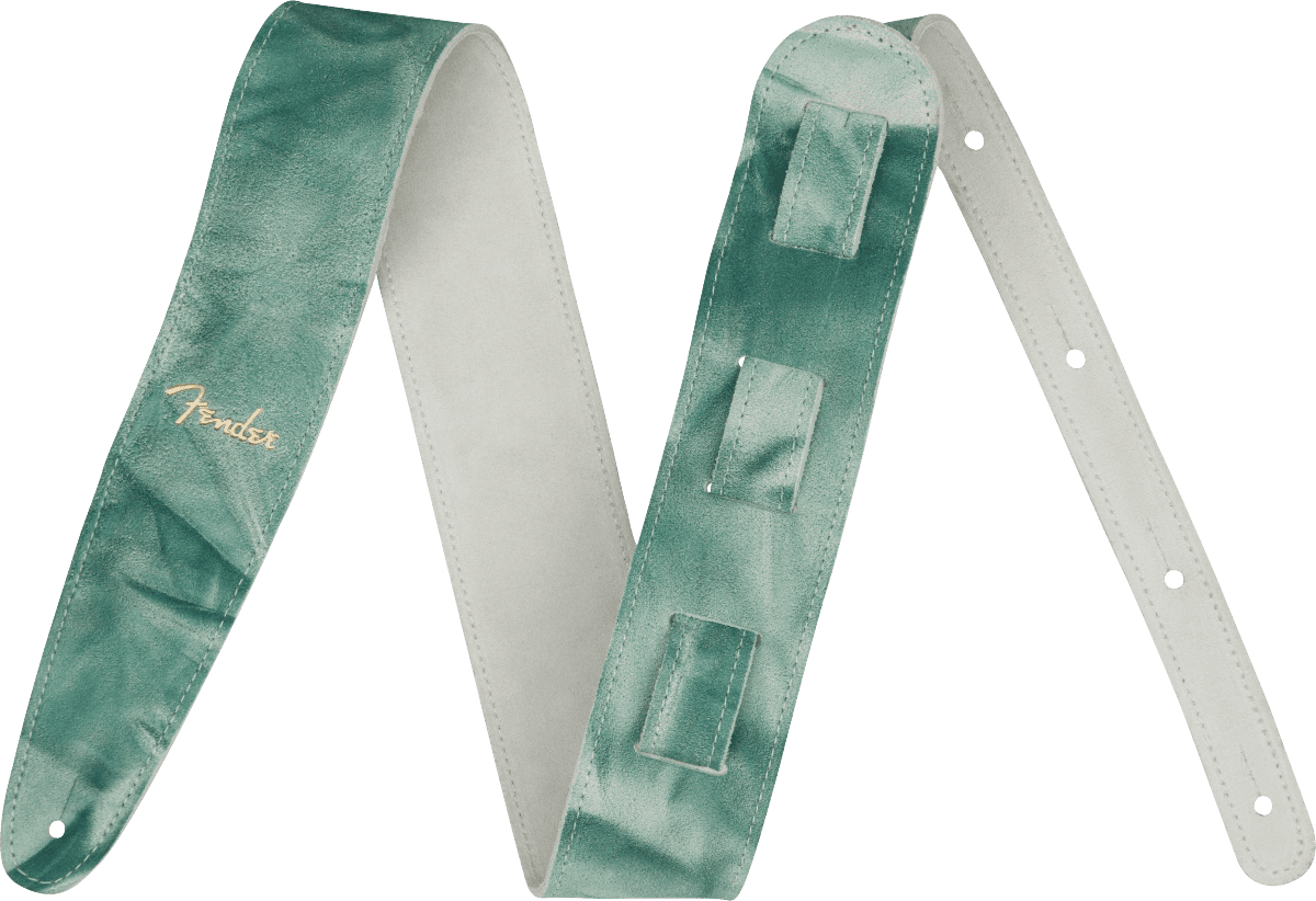 Fender Tie Dye Leather Strap Sage Green Correa para Guitarra
