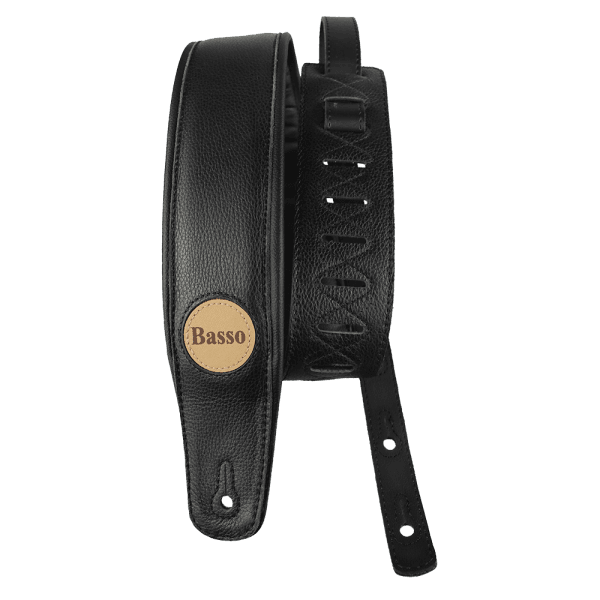 Basso CLA10 Correa Para Guitarra Y Bajo Serie Cuero Negra