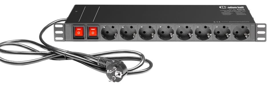 ADAM HALL 874716 Base de enchufes para rack de 19" con 16 tomas