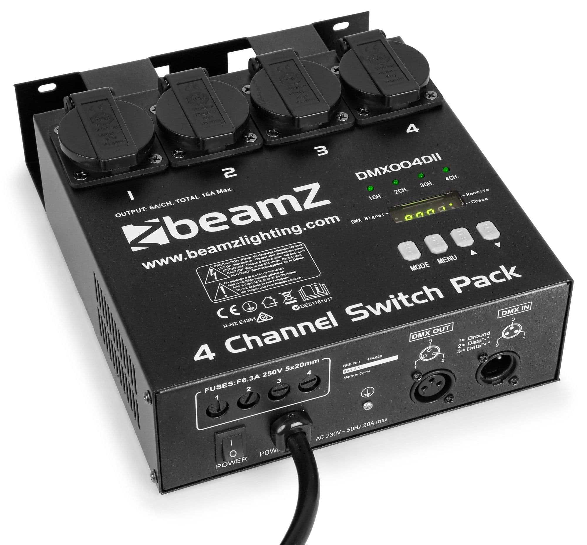 BEAMZ 154029 Panel de interruptores switch DMX512 4 canales
