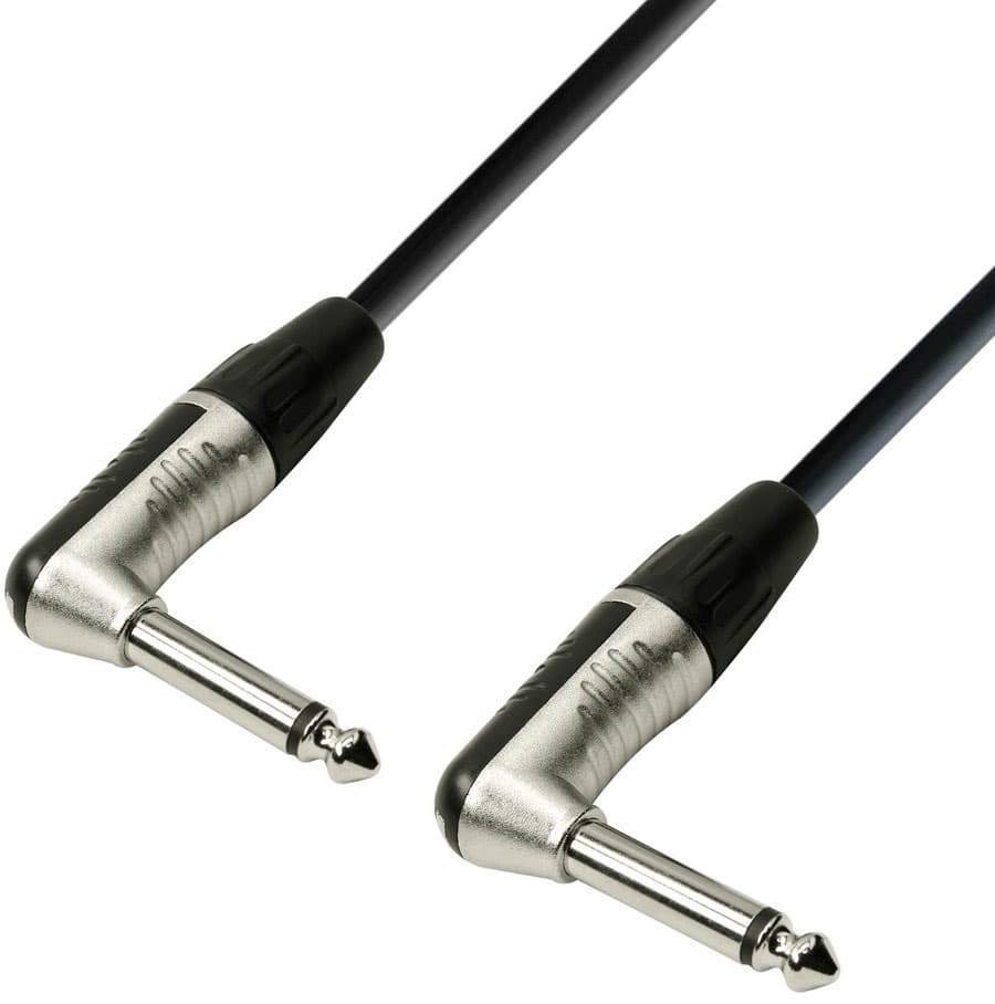 Adam Hall K4 IRR 0150 Cable Instrumento REAN de Jack 6,3 acodado a Jack 6,3 mono 1,5 m