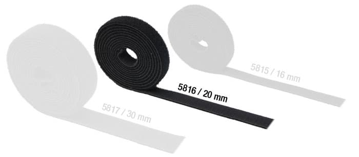 Adam Hall Hardware 5816 Cinta Velcro doble Cara 20 mm de ancho