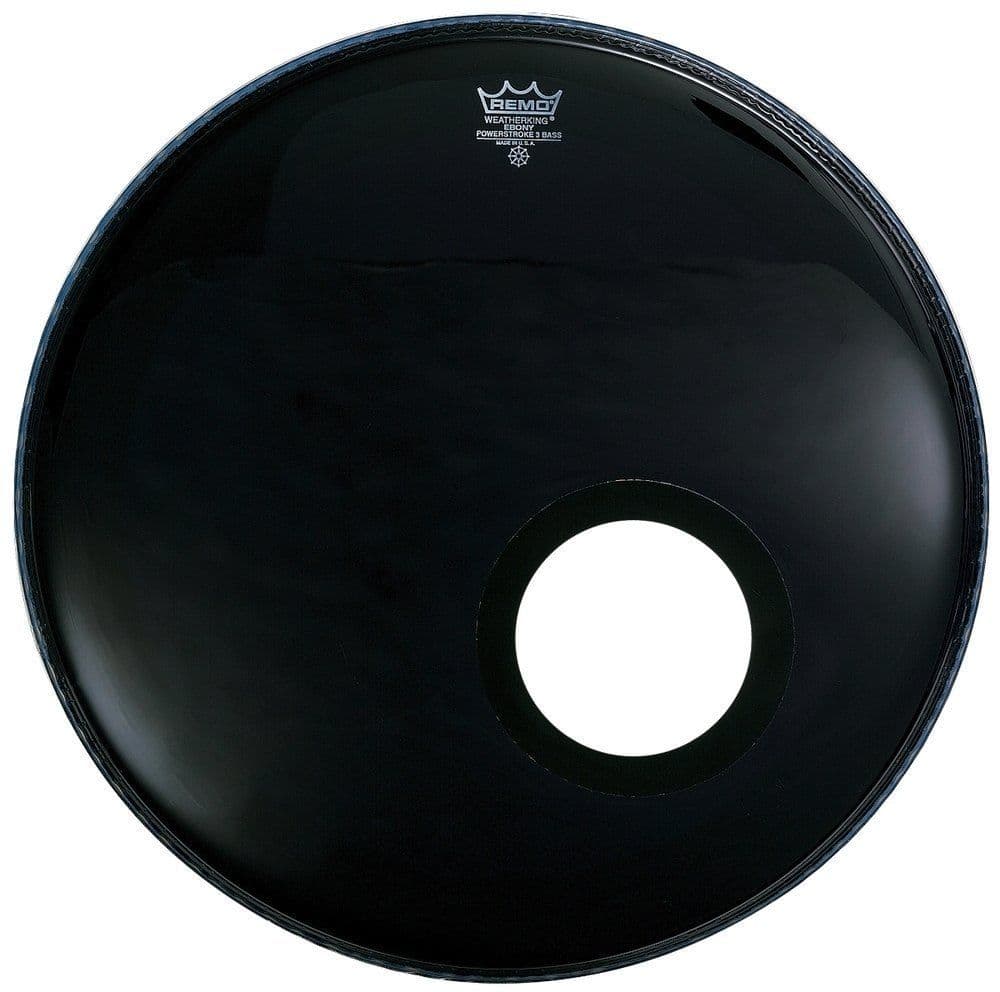 Remo 813106 Powerstroke 3 Ebony 24 Pulgadas P3-1024-ES-DM Parche Bombo