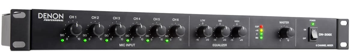 DENON DN306X Mezclador 8 entradas Rack 19" 1U