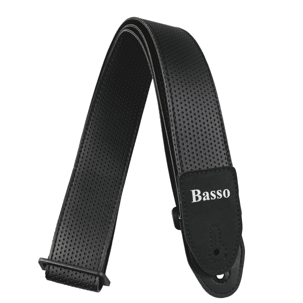 Basso SF118 Correa Basso Para Guitarra Y Bajo Serie Serigrafiada Negra