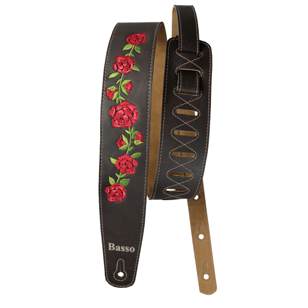 Basso VTFL02 Correa Para Guitarra Y Bajo Serie Vintage Marrón Flores