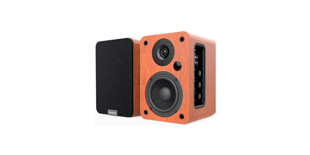 AIWA ASP-A200BR Altavoces Estanteria Bluetooth HiFi Activos Madera Pareja ASP-A200BR 