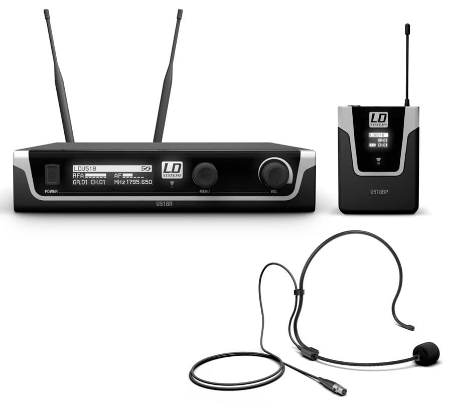 LD Systems U518 BPH Sistema Inalámbrico con Petaca y Micrófono de Diadema
