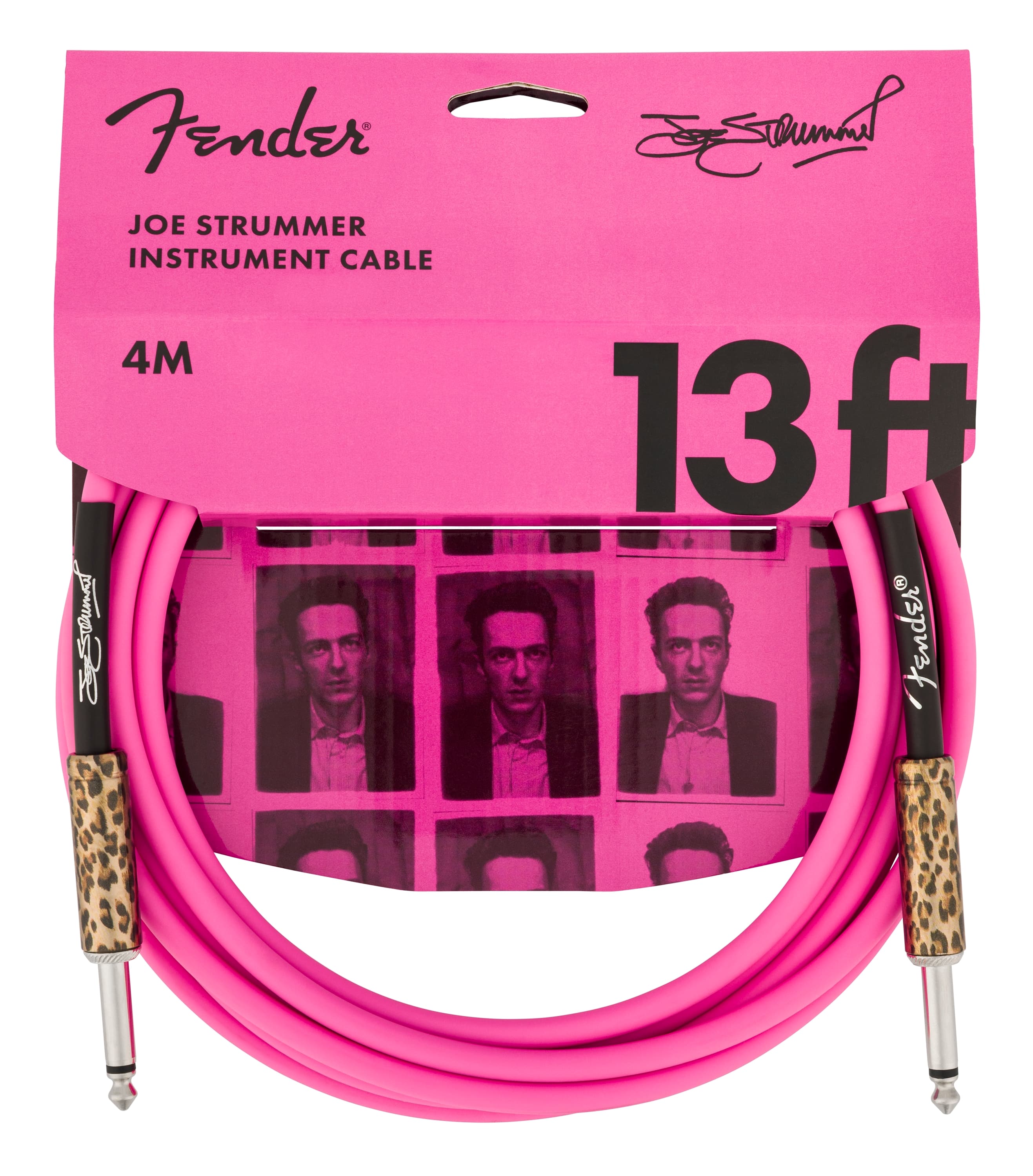 Fender Joe Strummer 13 Instrument Cable, Pink Leopard 4M