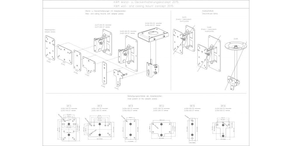 Konig & Meyer 24481 Soporte Negro de Altavoz para Pared 24481-000-55