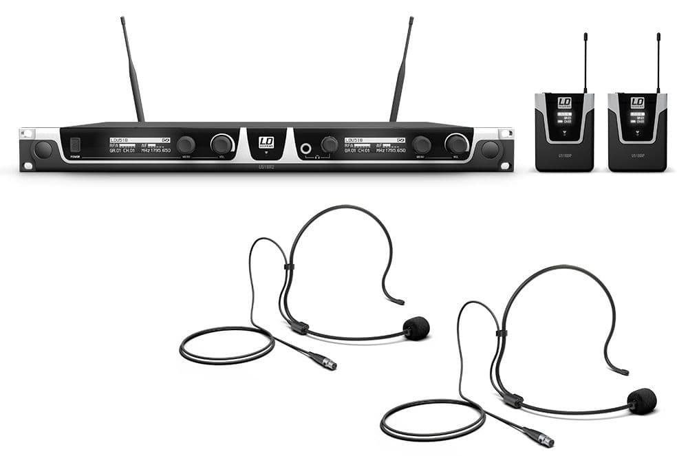 Ld systems U518 BPH 2 Sistema inalámbrico con 2 petacas y 2 micrófonos de diadema