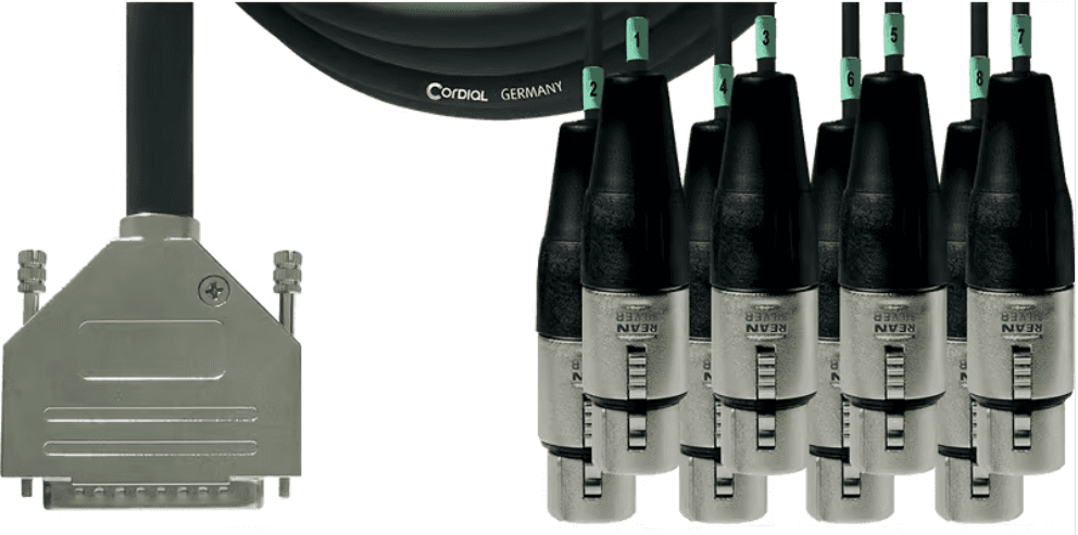 Cordial CFD 5 DFT Cable para interfaz Sub-D/8 XLR Hembra 5 m