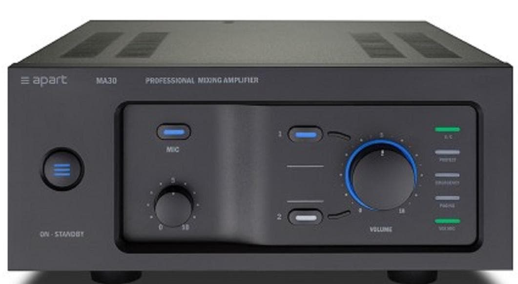 Apart Biamp MA-30 Mezclador-Amplificador de 30W para líneas de 100V y baja impedancia