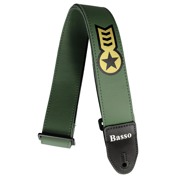 Basso SF127 Correa Para Guitarra Y Bajo Serie Serigrafiada Verde Militar