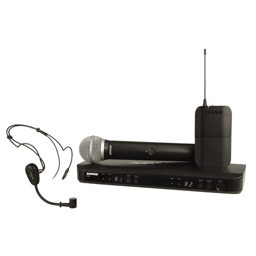 SHURE BLX1288 MX 153 Microfono inalambrico dual de Mano y Diadema