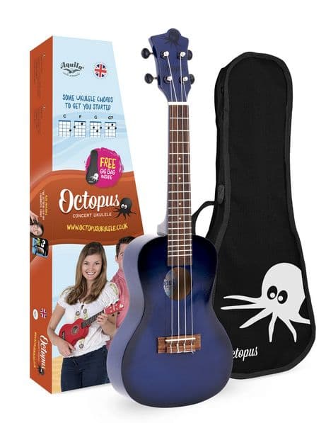 Octopus UK205EX-DBB Ukelele Soprano Azul Oscuro Burst