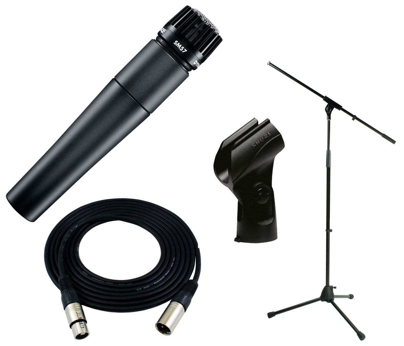 Shure SM57 LCE Pack + Soporte Jirafa + Cable XLR 6m
