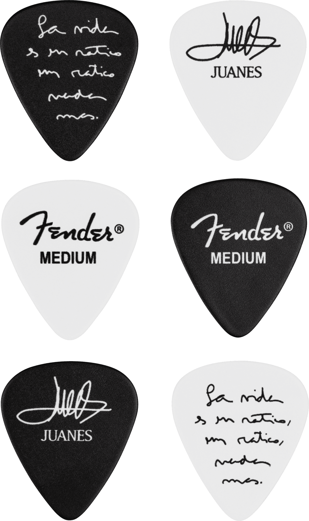 Fender Juanes 351 Celluloid Picks Pack 6 Puas