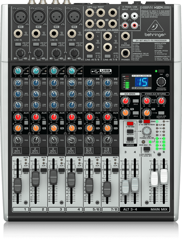 BEHRINGER X1204 USB Mezclador 12 Canales USB 